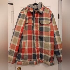 Burton DRYRIDE Insulated Plaid Snowboard Jacket With Hoodie